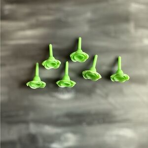 Vintage Halo green flower cake candle holders set of 6
